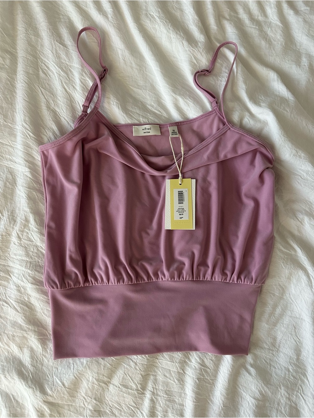 Aritzia pink Spaghetti-Strap Cowl Neck Camisole